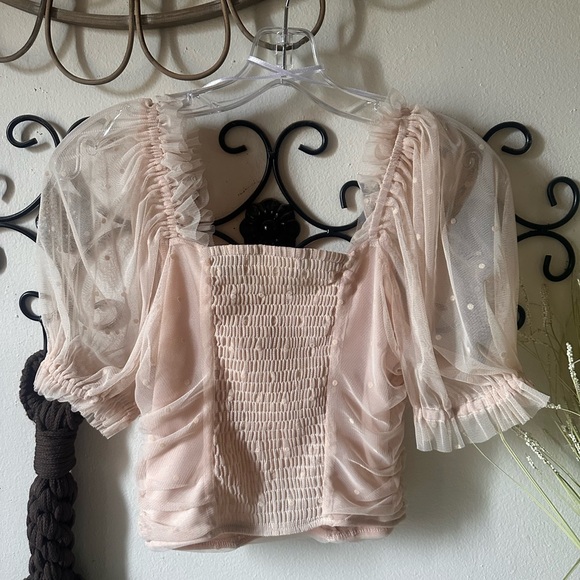 H&M Ruched Ruffled Blouse - Picture 2 of 4